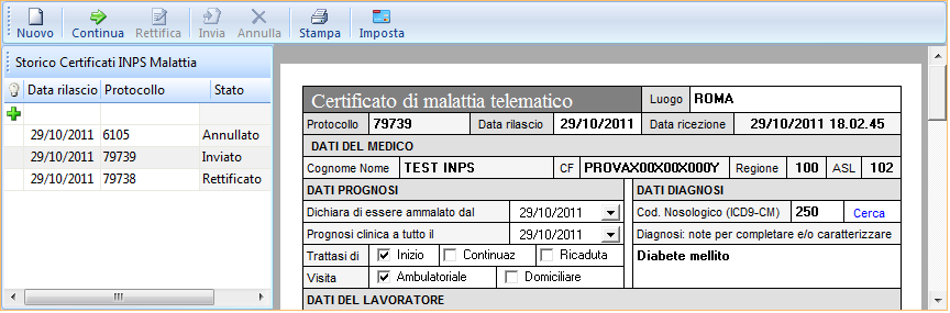 attestato di malattia telematico inps